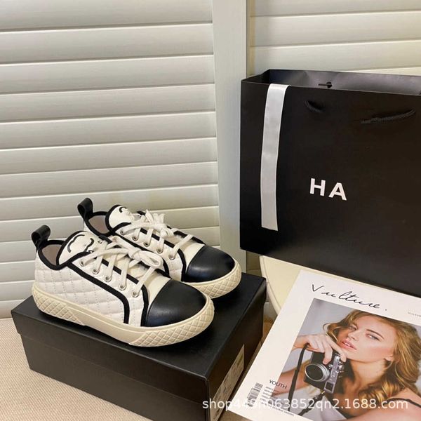 

designer shoes chan sneakers biscuit canvas shoes 2023 new direct printing series girlfriend women's shoes, Black