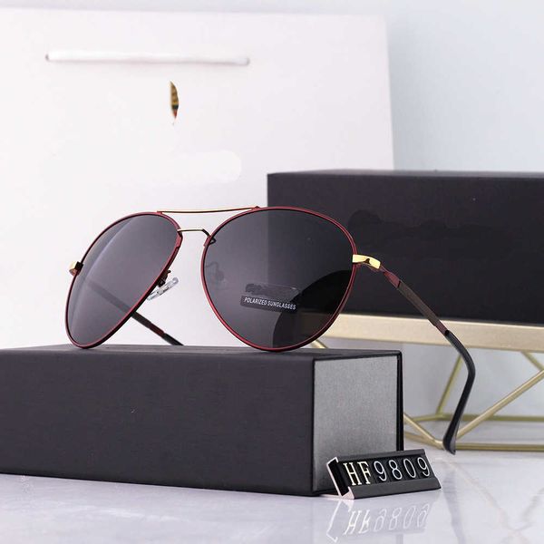 

2021 new sunglasses metal men's glasses driving sunglasses polarizers, White;black