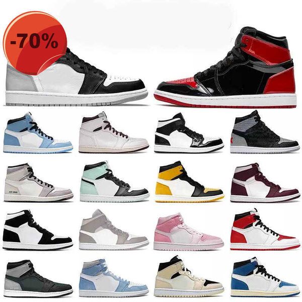 

women men jumpman 1 1s baksetball shoes bred patent rebellionaire heritage dark mocha marina blue bubble gum chicago obsidian shadow mens tr