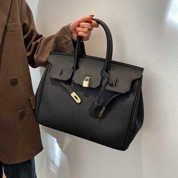 

designer handbag birkin h ermes bags 2023 lychee capacity portable messenger