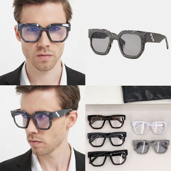 

Square mens and womens fashion black frame designer optical eyewear OERJ014 sheet frame with pattern logo for office and outdoor transparent glasses with box