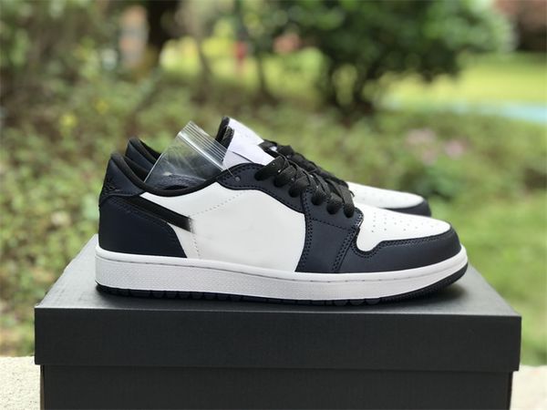 

with box 1 1s mens womens basketball shoes low golf midnight navy blue dd9315-104 men women sports sneakers og quality, Red;white