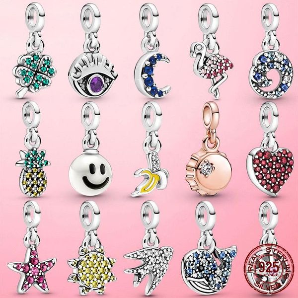 

925 silver fit pandora original charms diy pendant women bracelets beads love dangle, Black