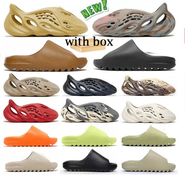 

men women sandals runner slide ararat flat designer sandal slide slippers bone resin desert sand foam rubber west summer brown beach indoor, Black