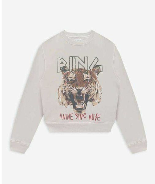 

anine bing french women sweatshirt printing fleece designer cotton sweater fashion pullover hoodie36664, Black