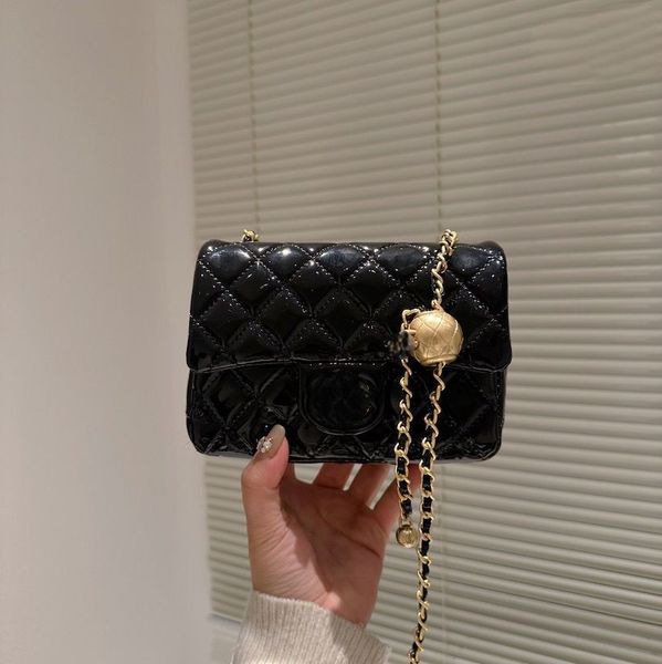 

designer shoulder bag black woman crossbody bag fashion bags messenger bag mini bag flap womans bag classic sheepskin sling bag lacquer gold