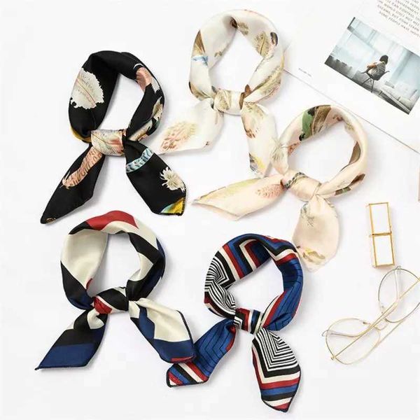 

sarongs silk scarf elegant shawls fashion lady neckerchief small bandana satin women silk scarf square wraps p230323, Blue;gray