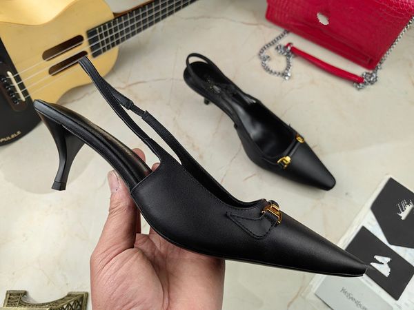 

classic ladies slippers designer summer mid heel lazy leather sandals l bathroom flip flops plus size with box 0218, Black