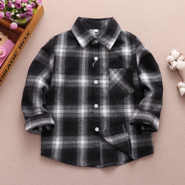

kids shirts long sleeve t-shirt children's flannel jacket plain stripe long sleeve polo button down quilt baby boys graphic t-shirt 230, White;black