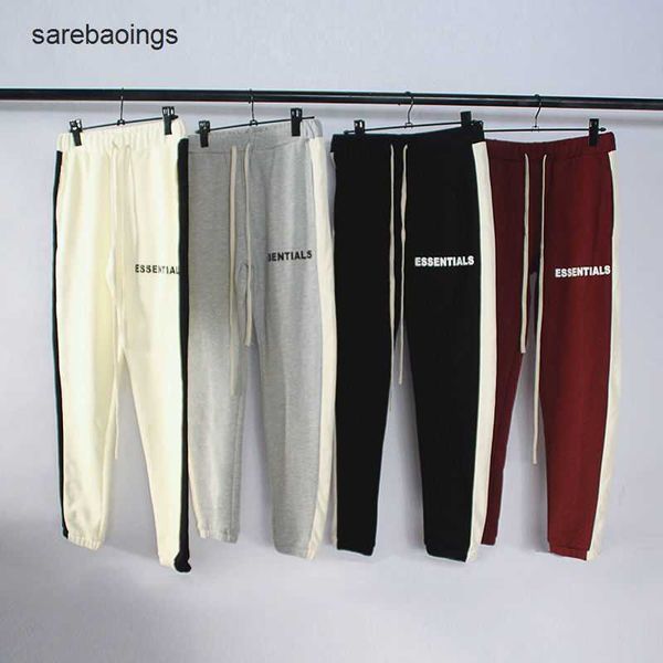 

fos arder pants fear fos double thread gold high street pants essen pants stripe spliced leggings men s and women s guards pants, Black