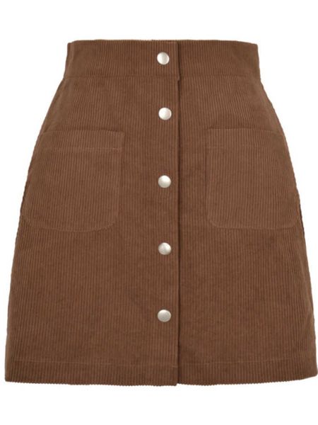 

skirts 2022 new autumn winter single-breasted corduroy short skirt women fashion slim solid color high waist elegant office lady skirts p230, Black