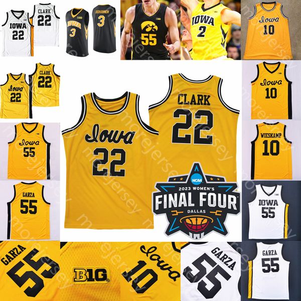 

2023 women final four 4 jersey iowa hawkeyes basketball ncaa college caitlin clark luka garza joe wieskamp cj fredrick bohannon connor mccaf, Black;red