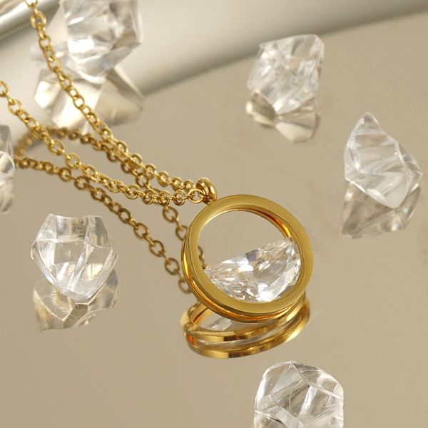 

fashion pendant necklace new ruond pendant for women korea jewelry with chain, Silver