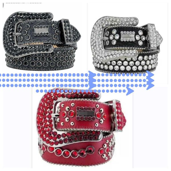 

designer belt bb belt simon mens belt for women shiny diamond belts black on black blue white multicolour with bling rhinestones as gift1998, Silver