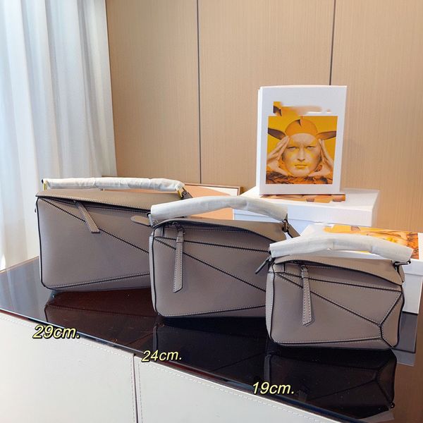 

2024 New 10A Designer Bag Genuine Leather women handbags Handbag Shoulder Bucket Woman Bags Puzzle Clutch Totes Crossbody Geometry Square, Pink