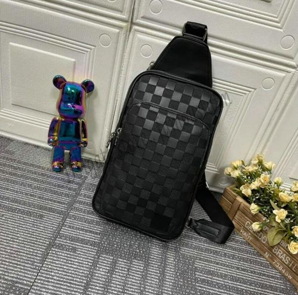 

luxurys designer avenue shoulder bags 7a men double zipper crossbody bag fashion wallets genuine leather sporty travel outdoor packs chest p