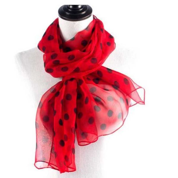 

sarongs spring and autumn georgette polka dot scarves bright red scarves dot scarves women' thin chiffon long scarves sunscreen shawls, Blue;gray