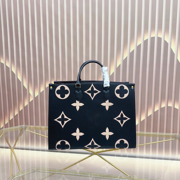 

classic designer leather shopping bag embossed pattern ladies shoulder bag detachable shoulder strap handbag large capacity messenger bag