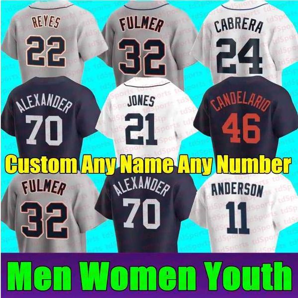 

tigers men women youth detroit baseball jersey 9 nick maton 32 ryan kreidler 39 zach mckinstry 7 jonathan schoop 30 kerry carpenter 70 tyler, Blue;black