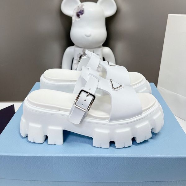 

designer slipper luxury women sandals sandy beach thick bottom brand slides fashion slippers lady slide design casual shoes sneakers by 1978, Black