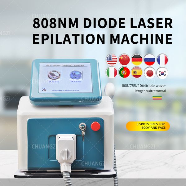 

home beauty instrument new 808 diode laser hair removal machine 3 wavelengths 755nm/ 808nm/ 1064nm remove hair machine hair epilator tool