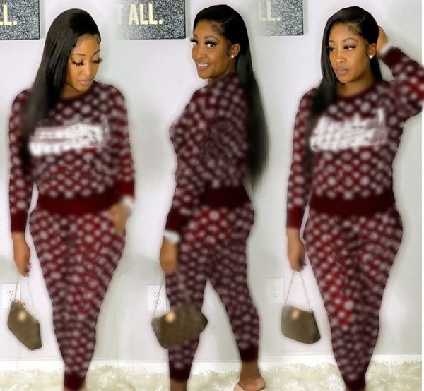 

women's tracksuits designer two pieces long pants sets letter printing vintage sportwear, Gray
