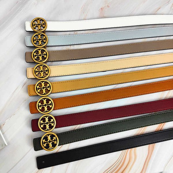 

suspenders women's leather thin gold smooth buckle letter belt simple 100 style dress jeans, Black;brown