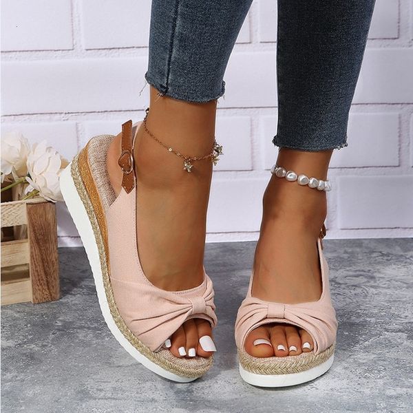 

sandals fashion buckle peep toe women sandals wedges comfort lightweight high heels wear-resistant women office wedding sandals 230403, Black