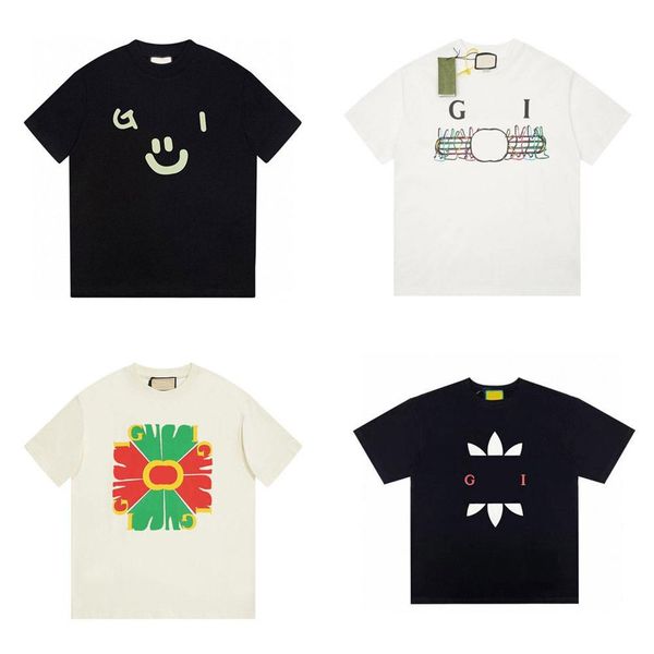 

new 2023 brand designer mens t-shirts italy trendy clothing 2g letter graphic print couple fashion cotton round neck short sleeve cucci men, White;black