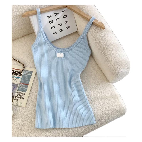 

womens tanks cami designers knit vest sweaters t shirts designer striped letter sleeveless sexuality knits fashion style ladies womens clot, White