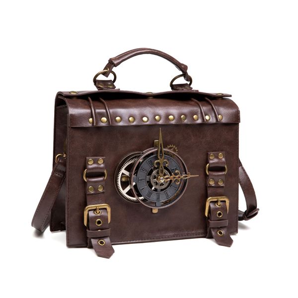 

steampunk industrial retro style shoulder bag, Blue;pink
