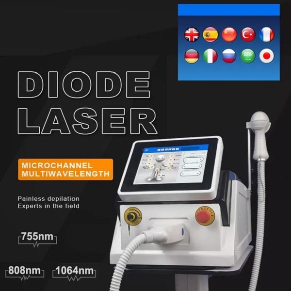

portable 808 diode laser hair removal beauty device multiwavelengths tattoo removal machine skin rejuvenation ance treatment equipment, Black