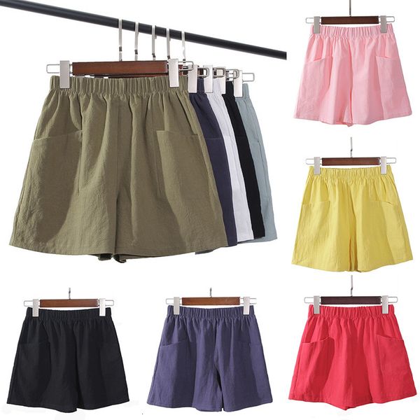 

mens shorts womens summer casual cotton linen plus size mid waist fashion woman streetwear pants 230403, White;black