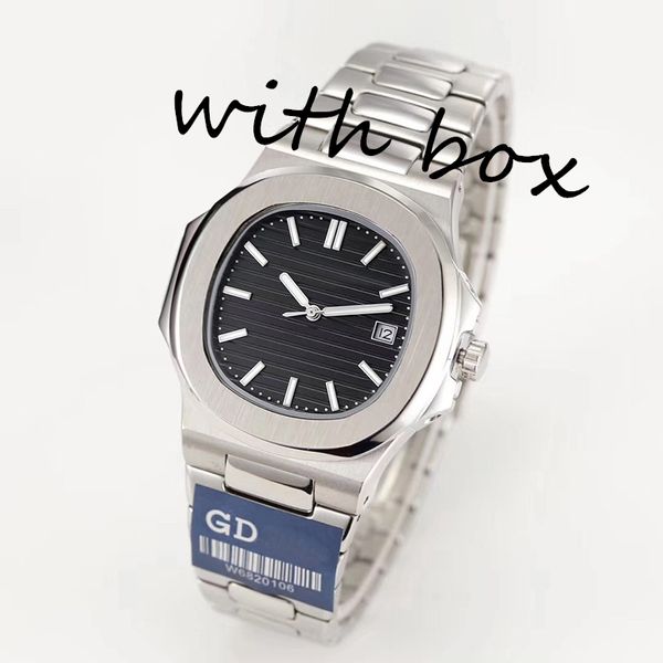 

Men's fashion watch sier/gold strap with original box 904L all stainless steel automatic mechanical Japanese movement waterproof sapphire, Black