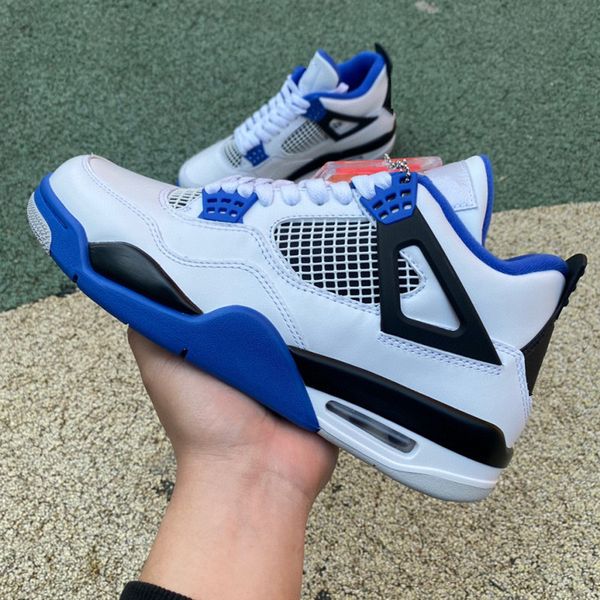 

basketball shoes jumpman 4 motorsports 4s whiteblue sports sneakers size 40-47