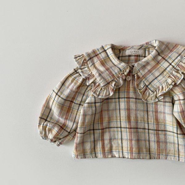 

kids shirts deer jonmi korean style spring born girls plain cute cotton shirt 230403, White;black