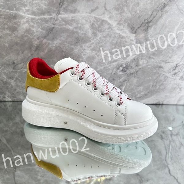 

2023 new luxury fashion leather lace up designer men shoe outdoor sports yellw white running shoes comfortable designer shoes womens, Black