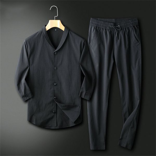 

men's sportswear short sleeve shirt trousers suit summer casual fashion designer sportswear jogging breathable casual suit 1, Gray