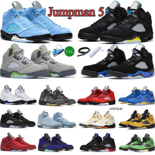 

5s mens basketball shoes 5 sneakers jumpman black white stealth unc university blue pinksicle red suede suitable man shoe outdoor sports tra