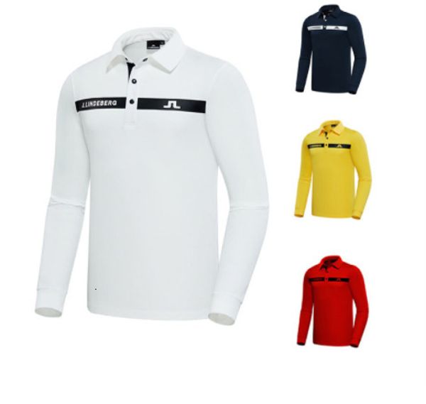 

long sleeve golf clothing men male autumn and winter sports korea sports polo man polyester outdoor men's polos 220707, Black;blue