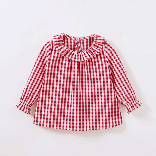 

kids shirts spring baby girls blouses kids peter pan collar cotton shirt girls long sleeve plain shirt girls 3 design 230403, White;black