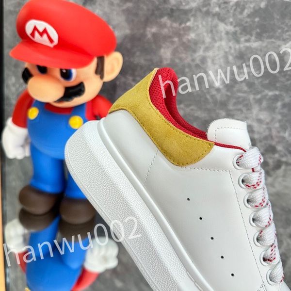 

2023 luxury fashion leather lace up designer men shoe outdoor sports yellw white running shoes comfortable designer shoes womens, Black