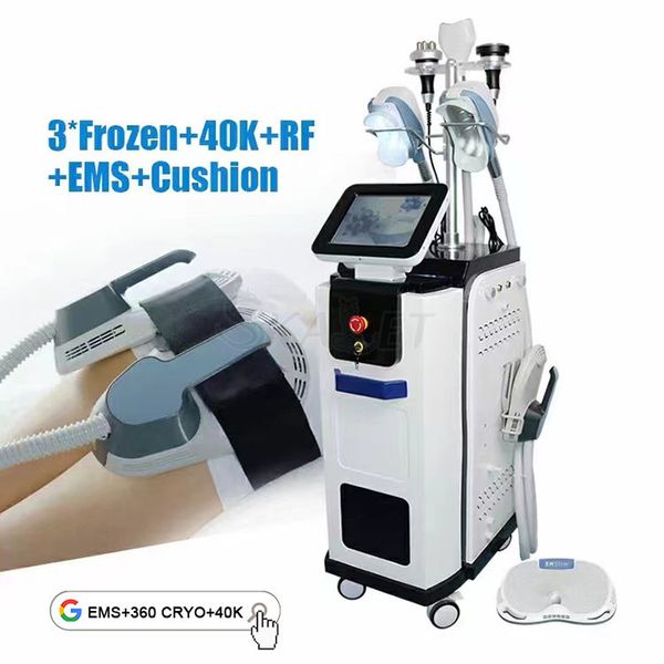 

new 8in1 frozen 3 head ice sculpture 40k ems magnetic thin 360 cryo slimming rf equipment