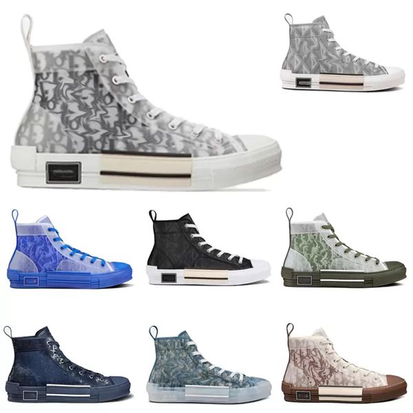 

b23 casual shoes women men printed alphabet sneaker canvas stylist shoe embroidery oblique trainers high low sneakers, Black