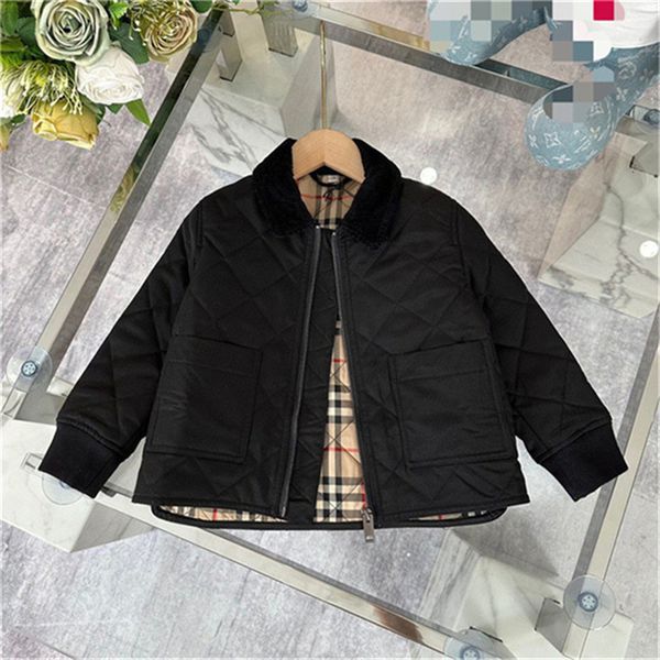 

Kids Down Cotton 2024 Warm Windproof Unisex Children's Winter Coats 100-160cm Casual Preppy European & American Style Plaid Animal Letter Pattern, Gold