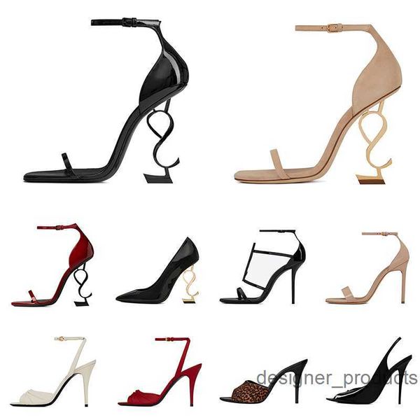 

2021 women dress shoes designer high heels patent leather gold tone triple black nuede red womens lady fashion sandals party wedding office