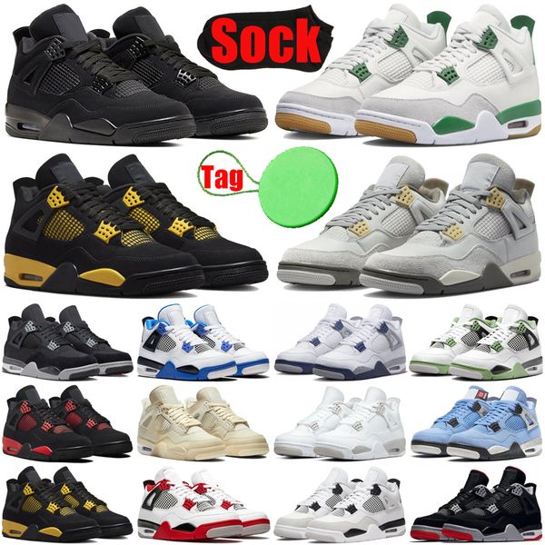 

4 green pine 4s basketball shoes for men women red thunder cement seafoam military black cats canvas shoe midnight navy white oreo mens trai