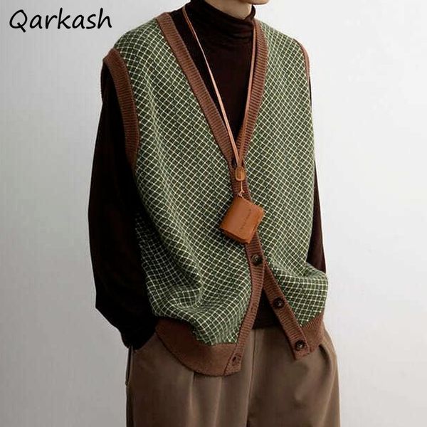 

women's vests women's s-3xl knitted tank fashion green casual elegant coat prefabricated vintage single chest design v-neck fall i, Black;white
