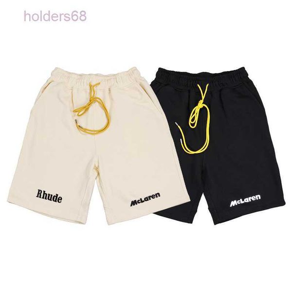 

men's shorts 23ss 1 1 embroidery rhude men women eu size 100% cotton sports style summer justin bieber, White;black