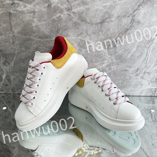 

2023 luxury fashion leather lace up designer men shoe outdoor sports yellw white running shoes comfortable designer shoes womens, Black